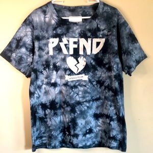 PROFOUND AESTHETIC Mens gray, black, & cream tie dye print short slv tee shirt.